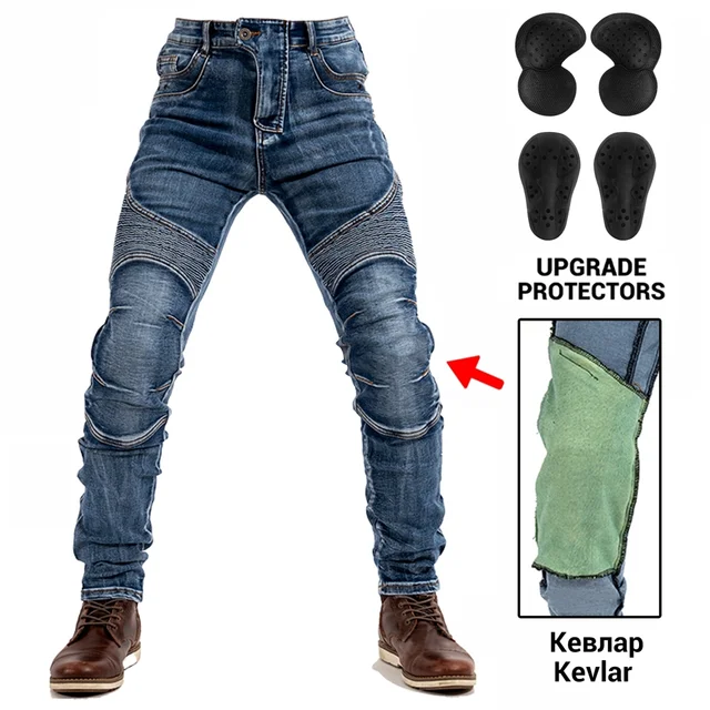 Motorcycle Pants Moto Protection Motocross Jeans Rodilleras Moto Jeans Men Motorcycle Motocross Pants Four Seasons Breathable NZ03 Blue 1 PU