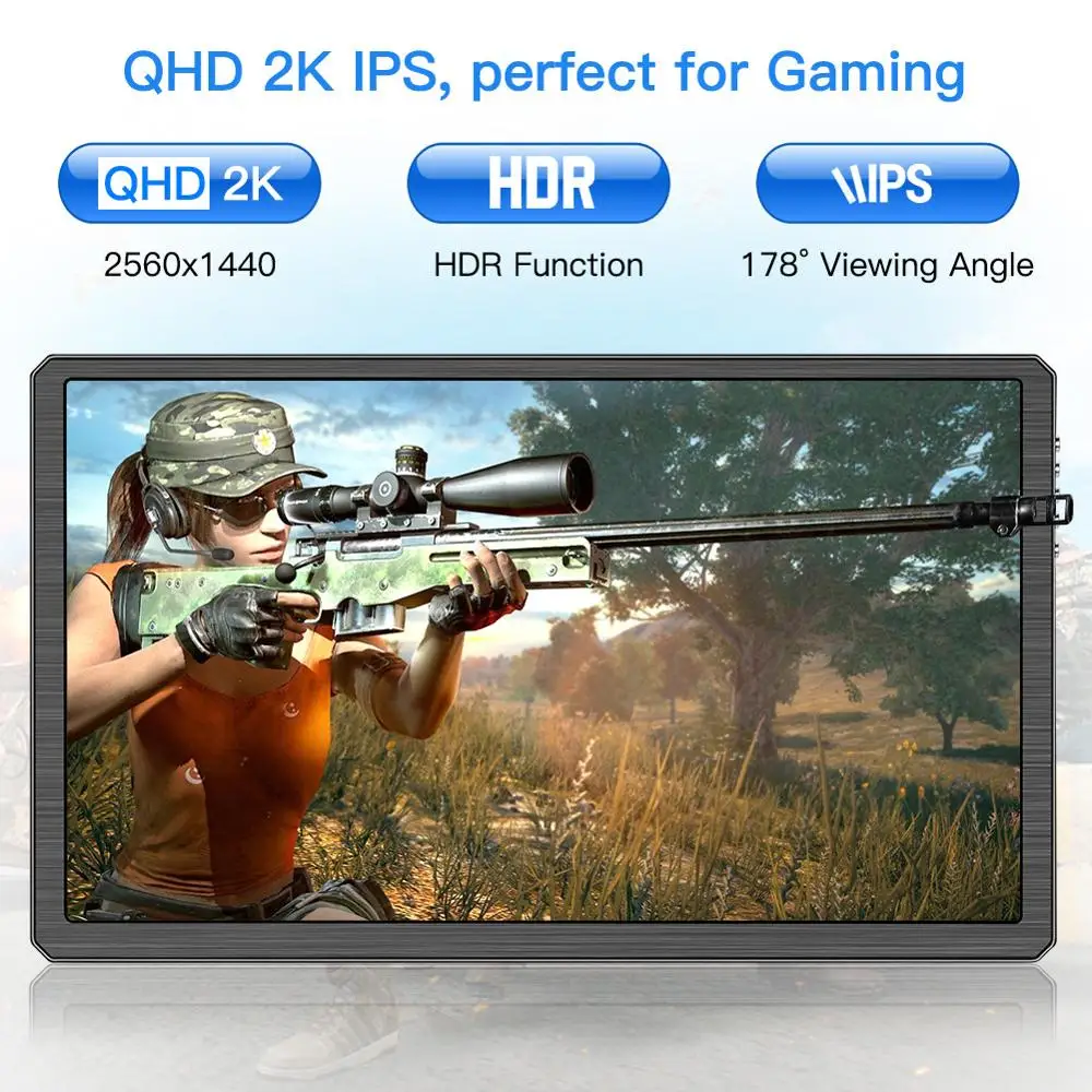 Eyoyo 13 3 &quotПортативный 2K игровой монитор 2560x1400 HDR ips ЖК дисплей USB C Hdmi видео вход