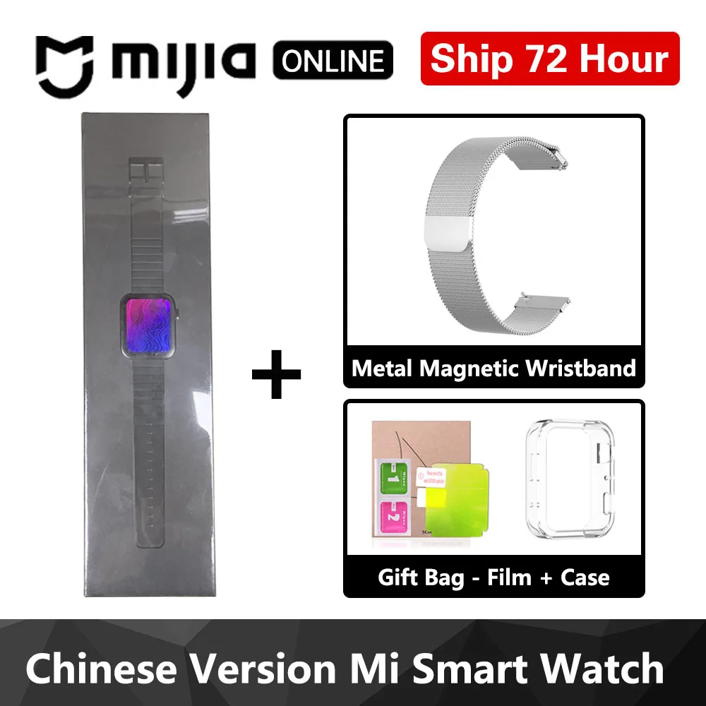 Black with Strap Xiaomi Mi Смарт-часы gps NFC wifi ESIM PhoneCall браслет Android наручные часы Спорт Bluetooth фитнес монитор сердечного ритма трекер - Цвет: Black with Strap