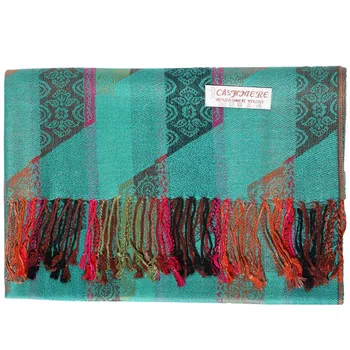 

Pashmina Silk Shawl Stripes Scarf Wrap Hijab Stole Autumn Spring Winter Soft Long Gift Cashmere