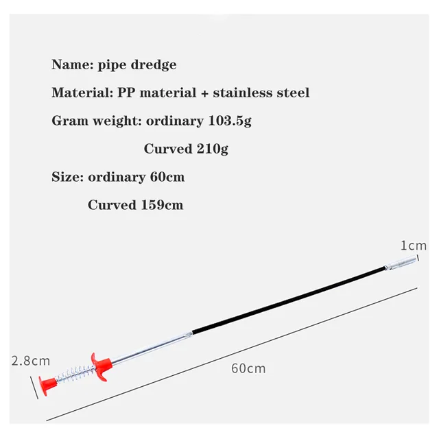 60-300 Cm-Es Rugalmas Mosogató Karom Felvételi Konyhai Tisztítószerszámok Csővezeték Kotró Süllyedés Hajkefe Tisztító Kanyaros Mosogatószerszám A Spring Gr-Vel - Image 6