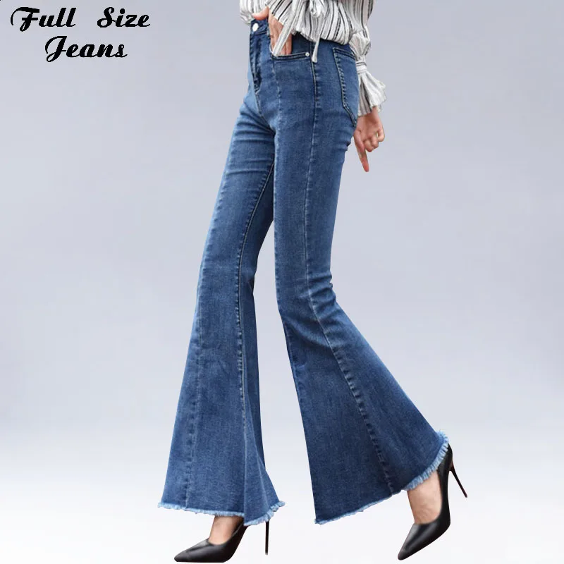 plus size frayed bottom jeans