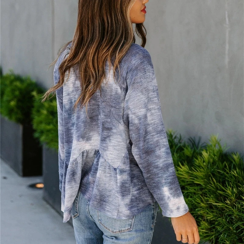 New Women's Irregular Long Sleeve Round Neck Top Not Kneeling Loose T-shirt Casual Ladies Pullover Street Wear