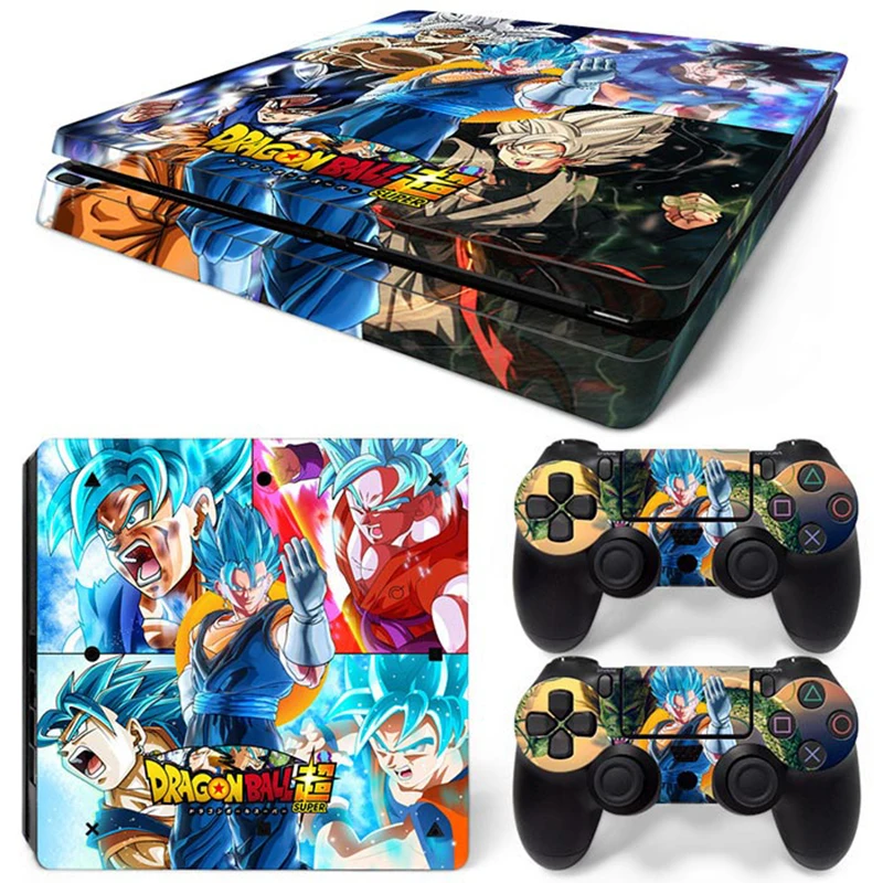 Hot Anime Goku Sticker Cover Wrap Protector Skin For Sony PS4 Slim Console & 2PCS Controller Skin Decal For PS4 Slim 