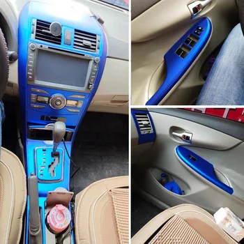 Toyota Corolla 2007-2013 인테리어 중앙 제어 패널 도어 핸들 3D 5DCarbon 섬유 스티커 자동차 스타일링 액세서리