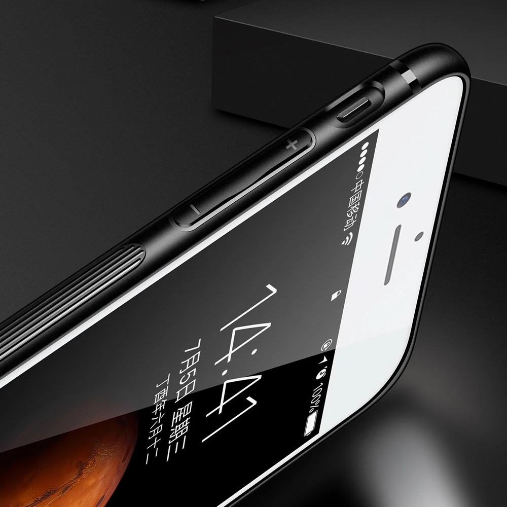 Роскошный стеклянный чехол для iPhone 8, 7, 6s, 6 Plus, X, Xs, Max, XR, ударопрочный, мягкий, ТПУ, с краями, силиконовый, Жесткий Чехол для iPhone X, 6, 7, 8