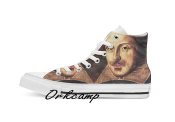 

William Shakespeare Portrait Custom Casual High Top lace-up Canvas shoes sneakers Drop shipping