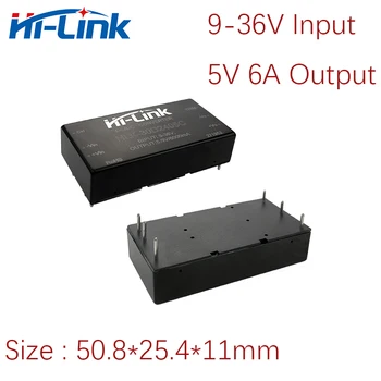 Hi-Link-convertidor reductor de CC de 5V, 6A, Salida DC, 9-36V, HLK-30D2405C de entrada, 91% de eficiencia, CC aislada 1