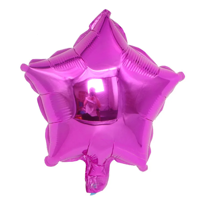 10pcs 10 inch Five-pointed star foil balloon baby shower children's birthday party wedding decor supplies kids balloons globos - Цвет: 6-Rose Red