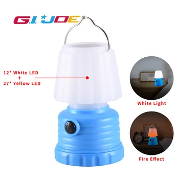 

GIJOE LED nightlight mini table lamp Tent lamp atmosphere desk Lamp flame lamp use 3*AAAbettery outdoor camping decoration home