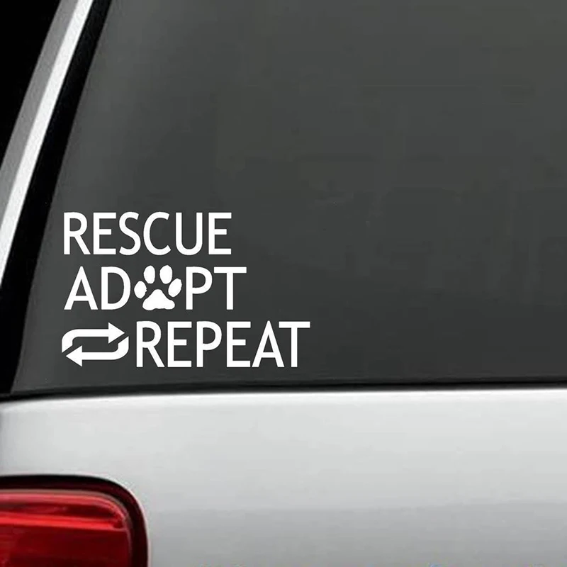 WILL BE Rescue Adopt Repeat Dog Decal Sticker Animal Shelter Gift Pet Accessories Personality Creative Classic Car | Автомобили и