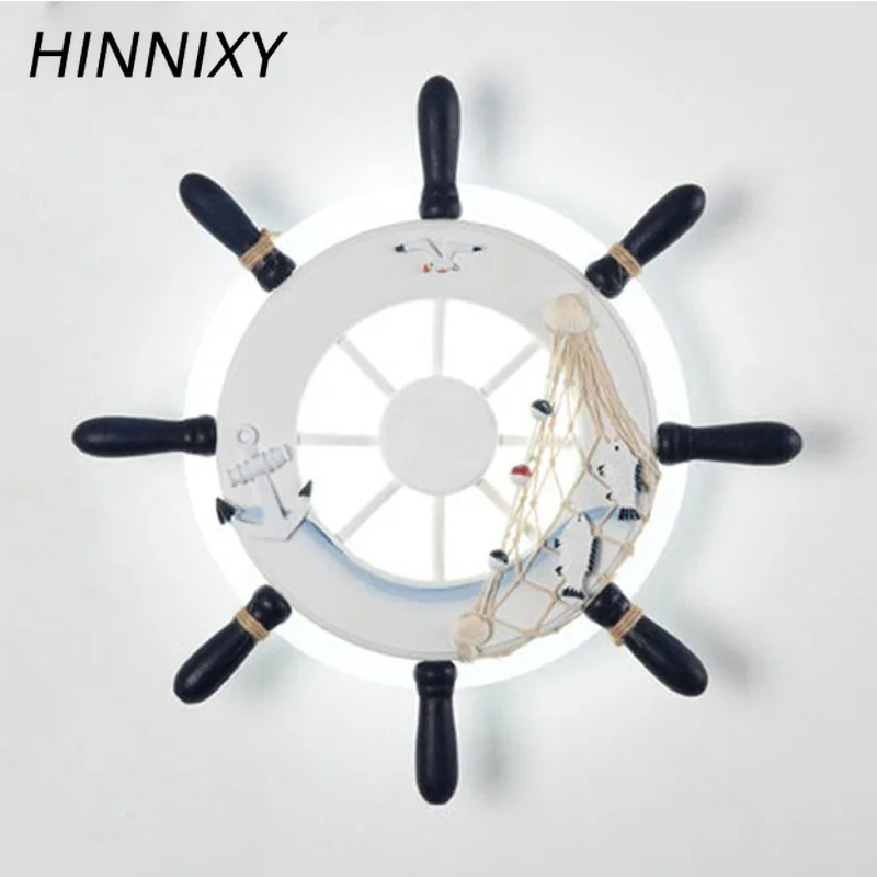 Hinnixy синий в форме руля ночные светильники для детей мальчик спальня океан Стиль