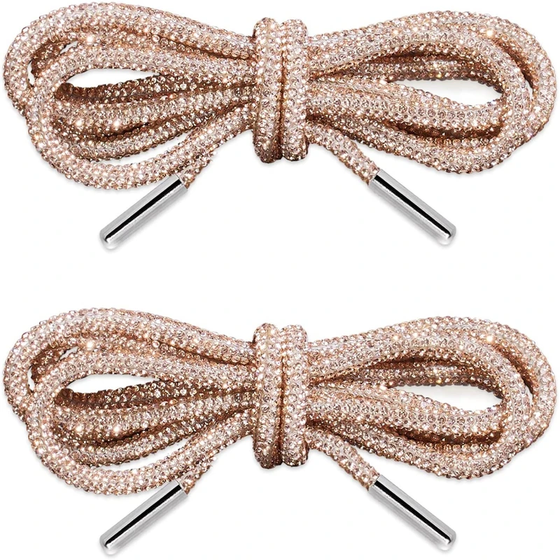 1 Paar glitzernde Schnürsenkel mit Strasssteinen, Diamant-Schnürsenkel, glänzende runde Schnürsenkel für Sneaker und Hoodies – Detail 20
