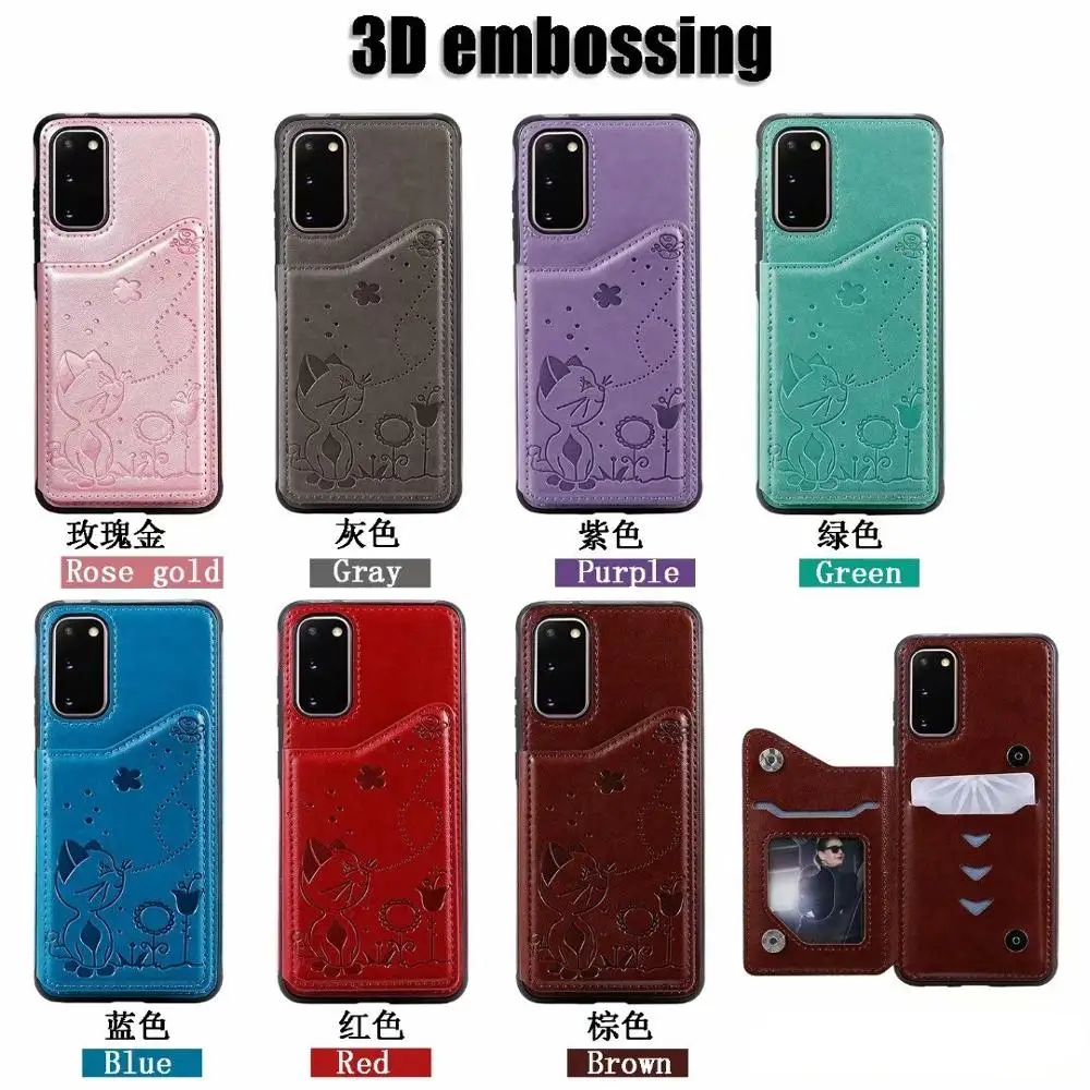 Противоударный чехол с 3D тиснением кошка и пчела для Samsung Galaxy S8 + S9 S10 S20 Plus мягкая