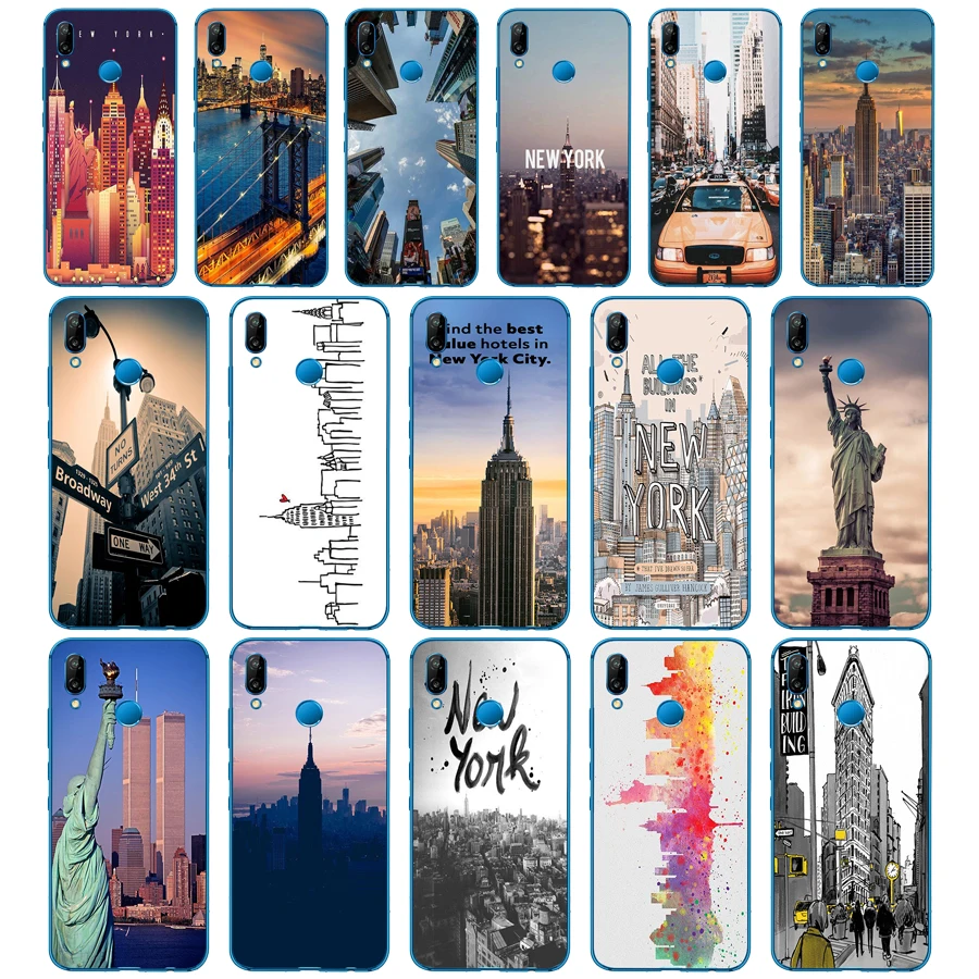 175DD New York City Soft Silicone Cover for Huawei P9 P10 P20 P30 Lite mate 10 20 PRO lite p smart 2019 case | Мобильные телефоны и