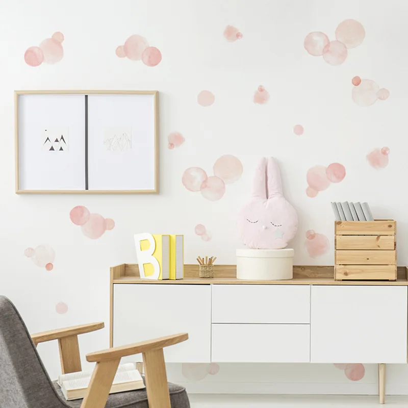 Cartoon Creative Stickers Watercolor Dot Wall Stickers For Kids Rooms Simple Colorful Room Decoration DIY uChildren Nursery Wall