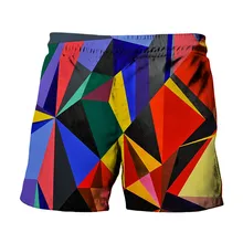 Unisex summer 3d printing colorful beach party swimming shorts fashionable men's comfortable casual sports quick-drying pants