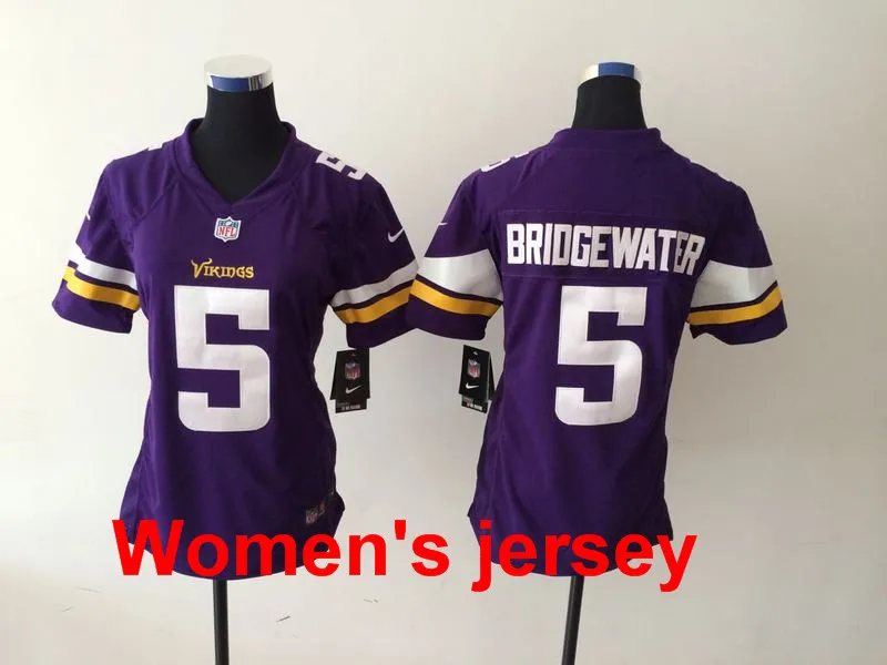 1 A+++ женские сшитые футболки Minnesota s ladies 5 Teddy Bridgewater 28 Adrian Peterson 84 Cordarrelle Patterson - Цвет: 1