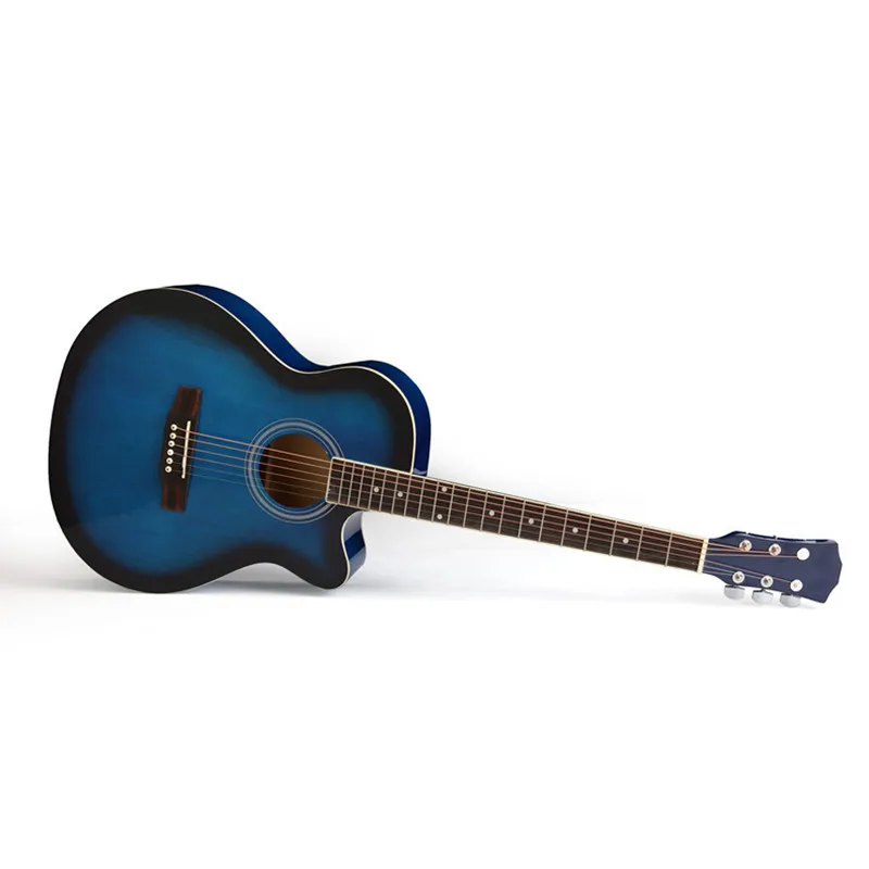 1 шт. 40 дюймов синий цвет акустическая гитара с грифом из палисандра гитары ra с гитарными струнами с жестким корпусом
