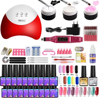 

Gel Builder Set Nail Set 6W UV LED Lamp For Manicure Gel Nail Polish Kit Soak Off Gel Varnish For Poly gel Kit Dryer Machine