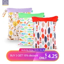 Elinfant/умка для влажных подгузников, Многоразовые водонепроницаемые модные принты, сумка для влажных сухих подгузников, двойная карманная тканевая ручка, детские подгузники, моющиеся дорожные сумки, 30*40 см