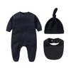 Personalized Newborn Outfit with Hat + Bib clothes set Custom Baby One Piece Bodysuit Set Baby Shower Gift Coming Home Outfit 4