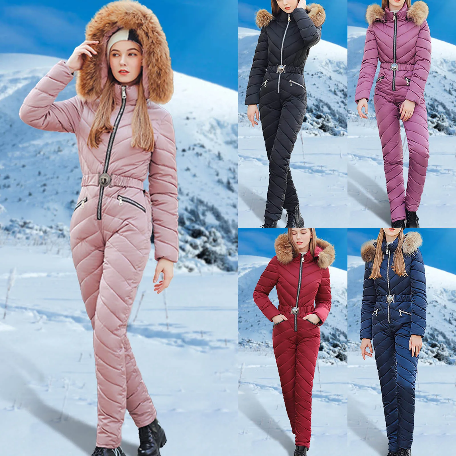 Women Ladies Winter Jumpsuit Ski Suit Snowboard Snow Suit One Piece 