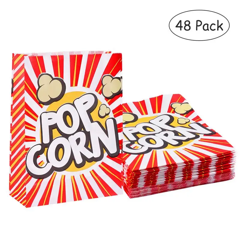 

48pcs Popcorn Boxes Wrapper Bags Decorative Dinnerware For Birthday Parties Baby Showers Graduations