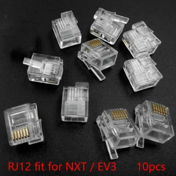 

New 10-100Pcs RJ12 Six-core Clear Crystal head 6P6C right Buckle Position Fit for LOGO NXT EV3 Technic MOC Blocks Parts DIY Toys