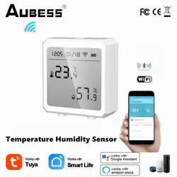 Aubess Tuya Wifi Smart Life Temperature Humidity Sensor Indoor Hygrometer Thermometer Detector Remote Control Via Alexa Google
