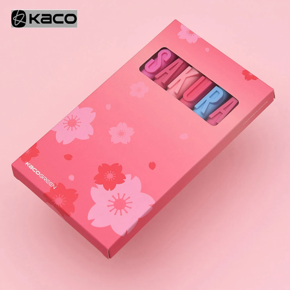 KACOGREEN SAKURA Gel Pen Black Ink Kaco Core Durable Signing Refill For Shcool Office Stationery Supplies | Канцтовары для офиса и