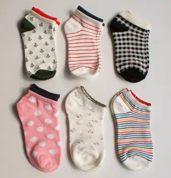 

Sweet soft cotton women's Ankle Socks summer sock for Girls dot striped with Lace
