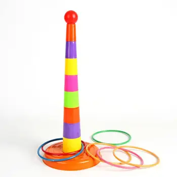 

1 Set Ring Toss Game Creative Plastic Parent-child Game Props Playthings Throwing Rings for Sports Playing Outdoor