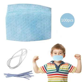 

100Pcs DIY Kids Mouth Mask Non Woven Disposable 3 Layers Anti-Dust Earloops Masks with Elastic Ear Loop Respirator Face Masks