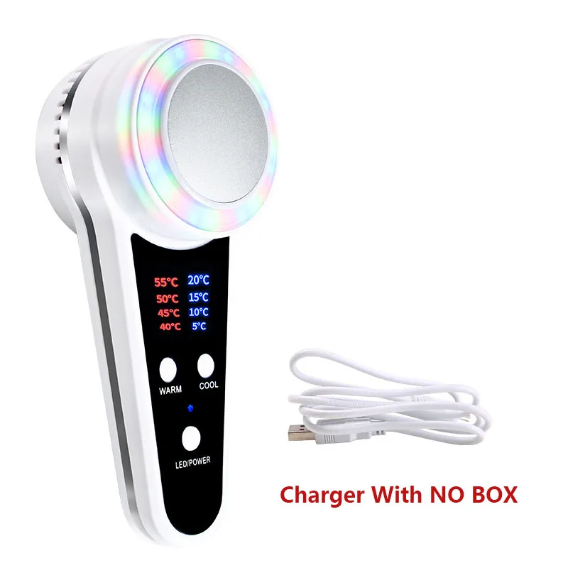 Charger With NO Box Прибор для ухода за лицом Горячий Холодный Молоток криотерапия синий Фотон Лечение Акне косметический Массажер для кожи лифтинг омоложение лица - Цвет: Charger With NO Box
