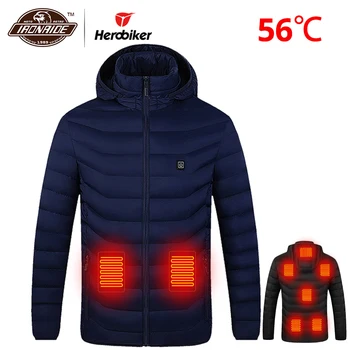 

Winter USB Infrared Heating Jacket Men Motorcycle Jacket Electric Cotton Jacket Outdoor Coat For Riding Hiking Fishing S-4XL