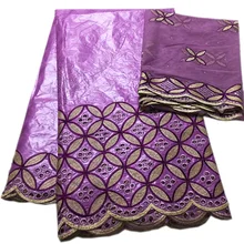 Лидер продаж круговой узор с камнями 5 ярдов Базен Riche и 2 ярдов чистая кружевная PB64 Быстрая африканская восковая кружевная ткань