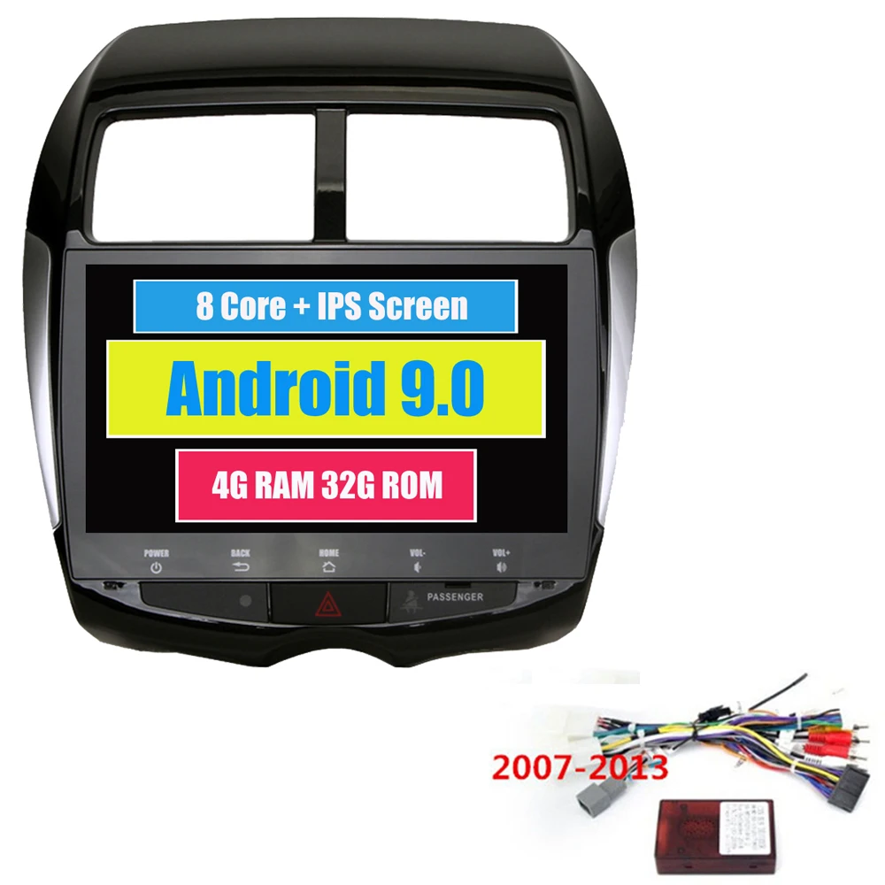 Для Mitsubishi ASX для peugeot 4008 для Citroen C4 Android 9,0 автомобильный магнитофон gps+ Wifi+ зеркальная ссылка+ 4G+ Bluetooth+ OBD - Цвет: 2007-2013 Canbus