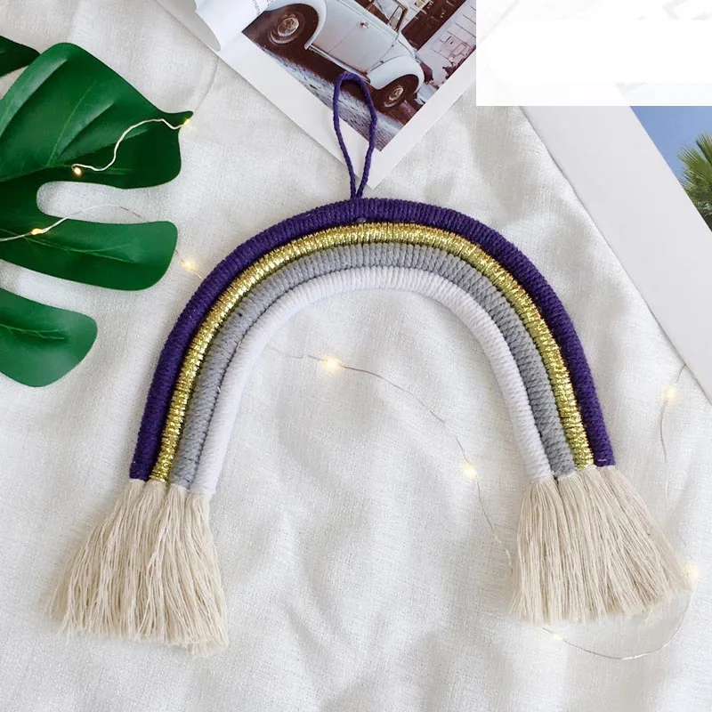 9 Rainbow Handmade Weaving Bedroom Ornament Nordic Kid Room Wall Hanging Props Background HOTEL RESTAURANTS DECO - Цвет: 9