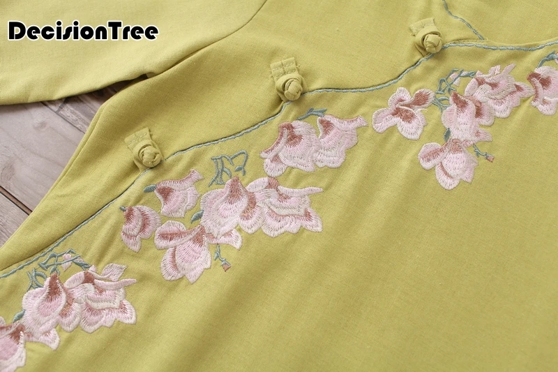 Китайское платье cheongsam qipao китайское традиционное платье женское хлопковое и льняное cheongsam qipao с коротким рукавом длинное платье