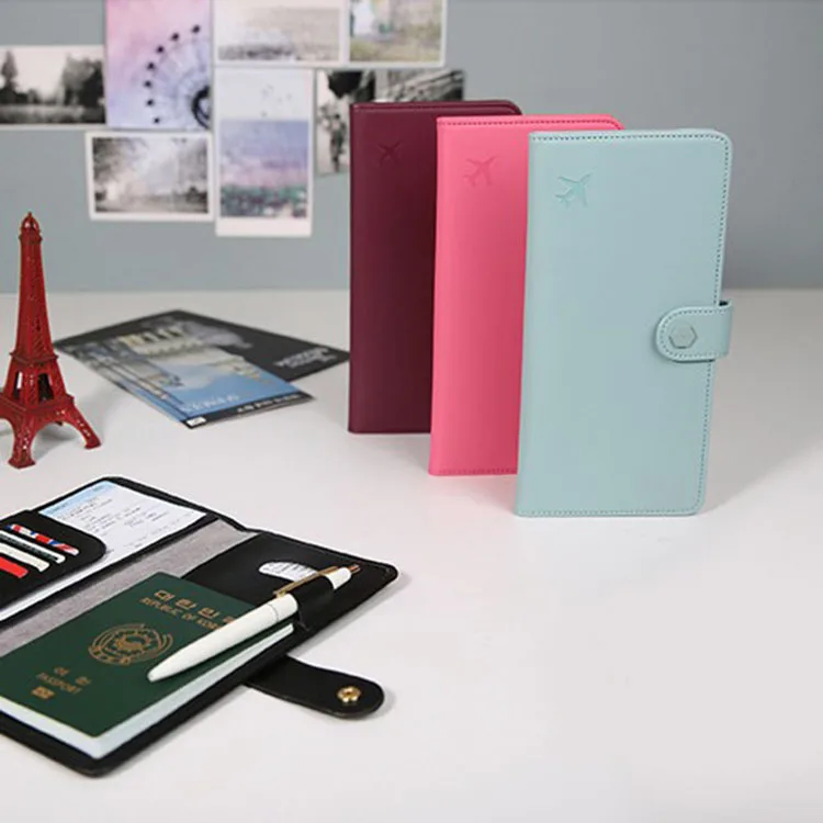 

Passport Holder Pu Travel Passport Bag Long Passport Wallet Men And Women rfid id Card Bag