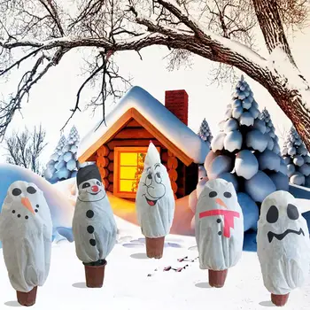 

Warm Winter Cute New Year Christmas Tree Cover Blanket Plant Covers Halloween Skull Head Freeze Winter Freeze Protection