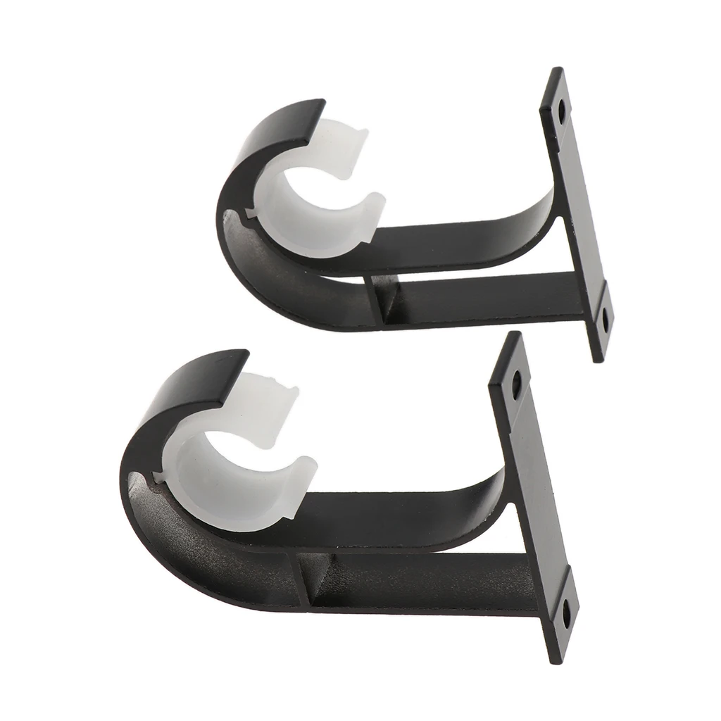 2Pcs/1Pair Aluminium Alloy Curtain Rod Bracket Curtain Pole Support Bracket Top Mounting Bracket