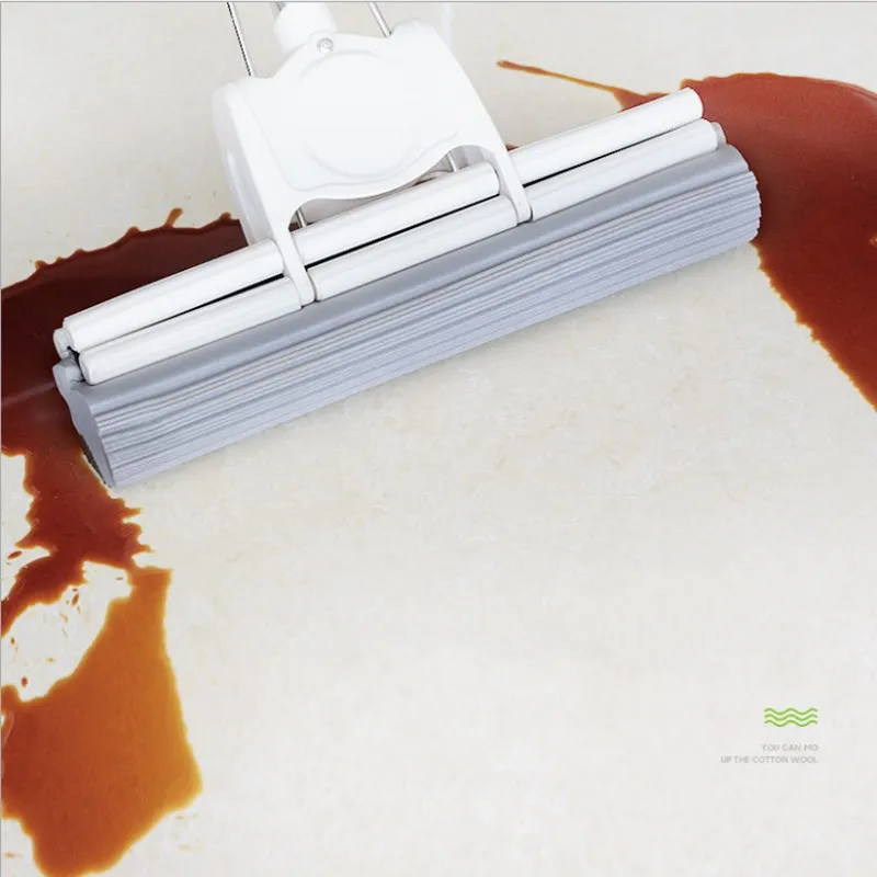 

Multi-function Cotton Mop Stainless Steel Roller Squeezed Water Free Hand-wash Sponge Mop Home Floor Cleaning Tool