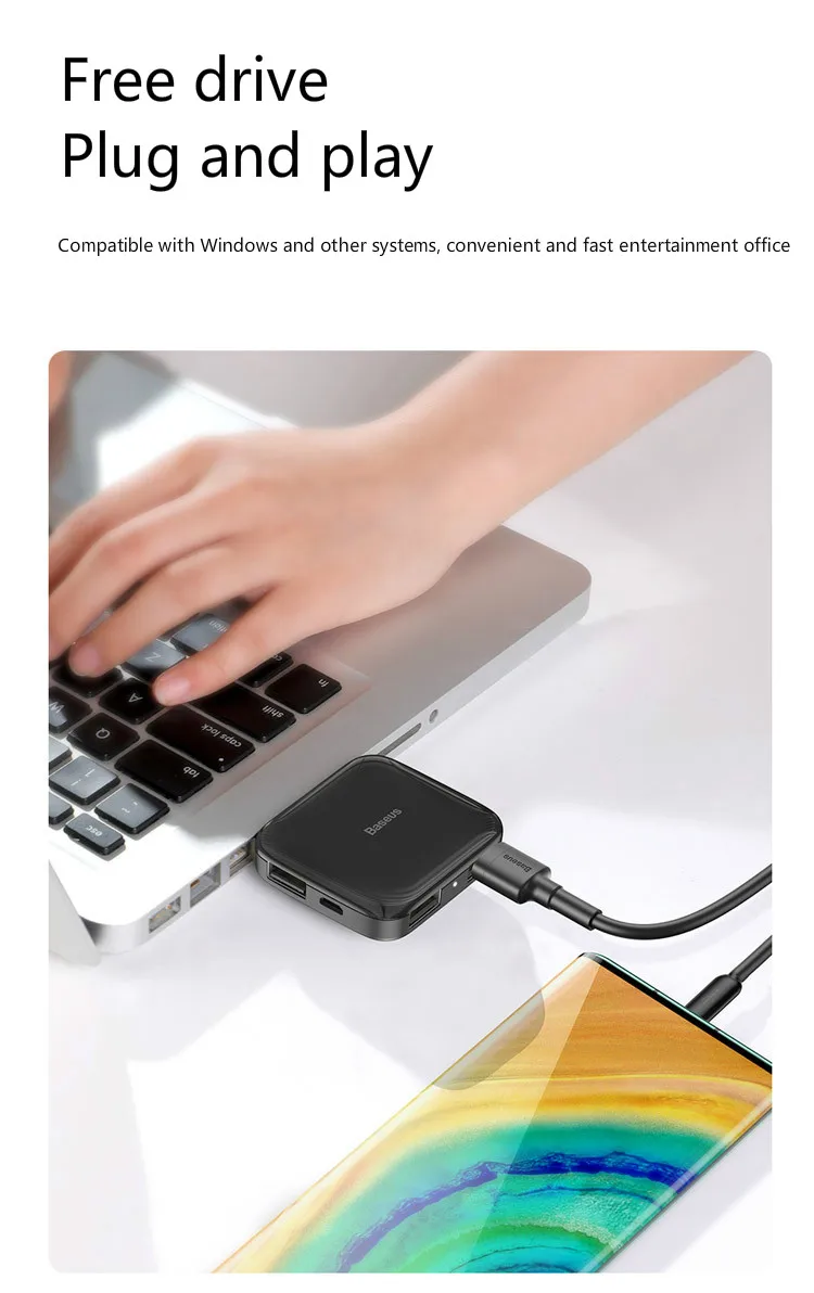 4 в 1 USB 2,0 концентратор разветвитель полный хранения портативный ноутбук ТБ мобильный жесткий диск компьютер расширитель адаптер для ПК