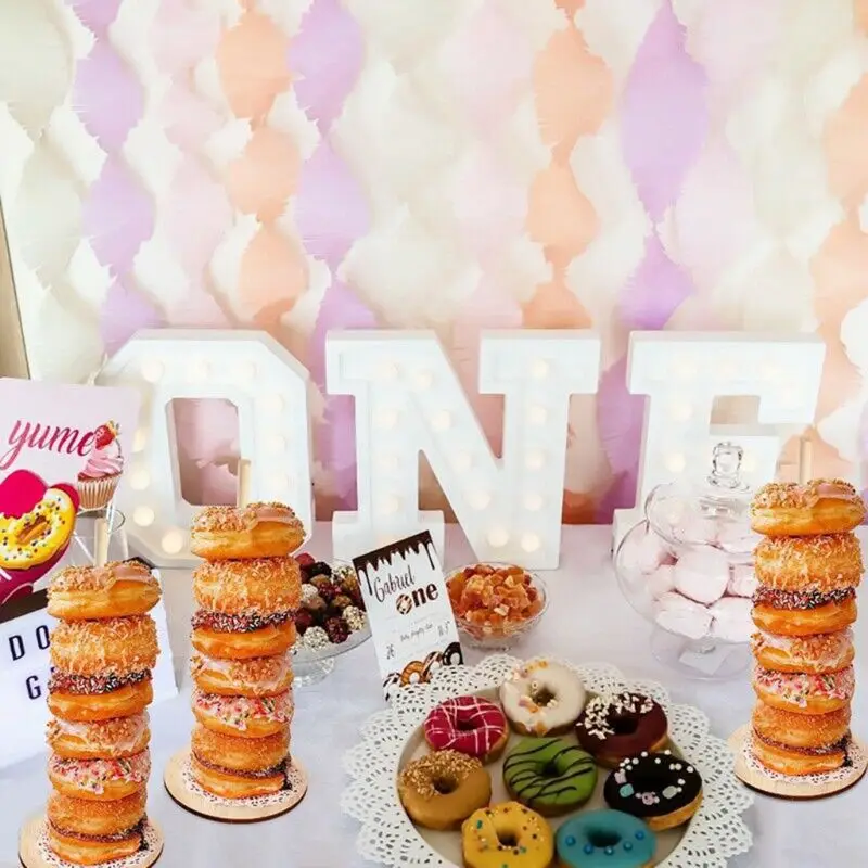 3 шт. деревянный стенд с пончиком DIY стенка для десерта детская стойка для дня рождения детский душ свадебное украшение