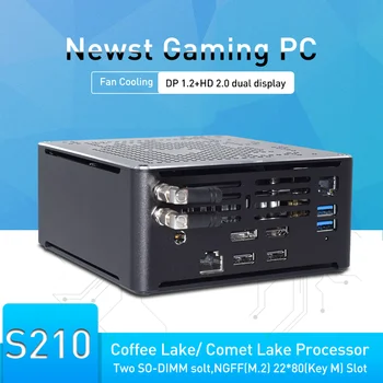 

[i5 8300H i7 8750H i9 8950H] Fanless Mini PC Windows 10 Pro Micro Computer 2*DDR4 M.2 NVME SSD TV Box 4K HD HTPC 300M WiFi