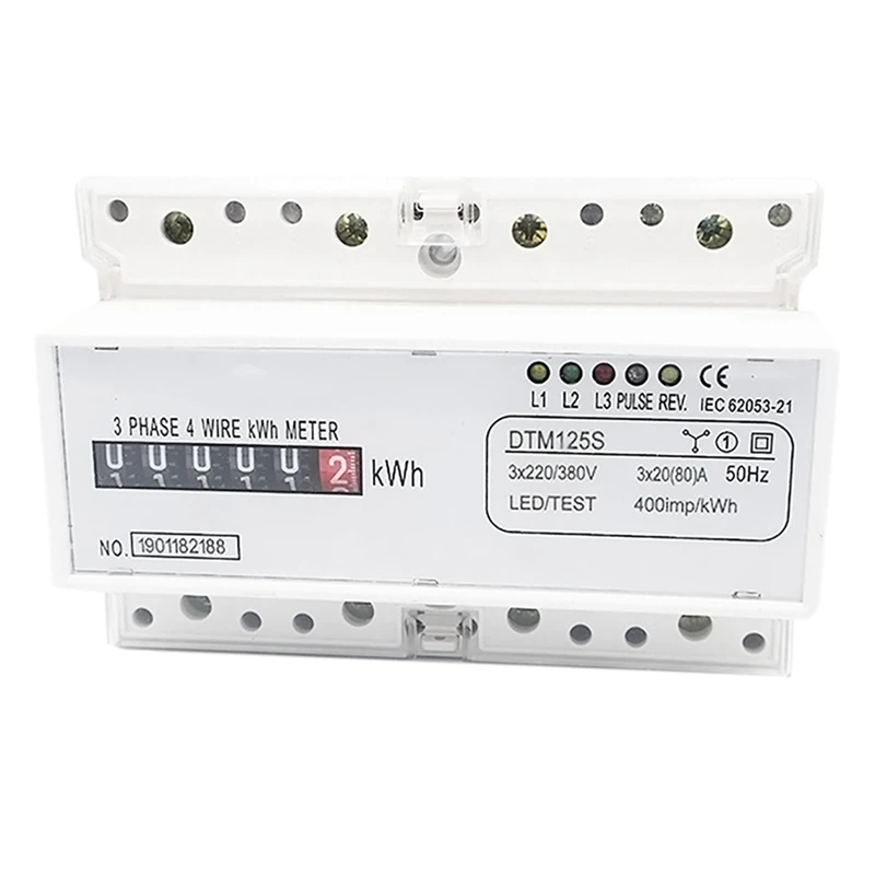 

220/380V 20-80A Electric Power Meter Energy Meter 3 Phase 4 Wire Rail Type Digital Electric Power Panel KWh Energy Meter
