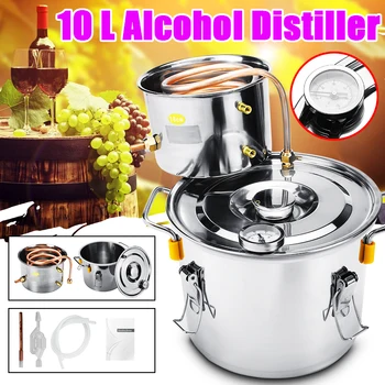 

10L Distiller Moonshine Alcohol Stainless Copper DIY Home Water Wine Essential Oil Brewing Kit