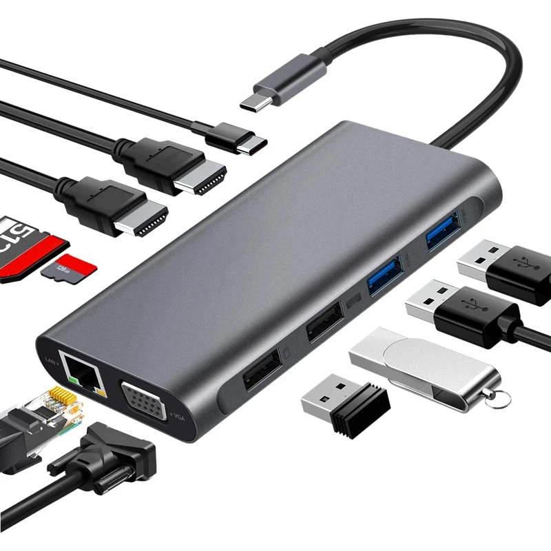 Station D'accueil pour Ordinateur Portable HUB USB C-1